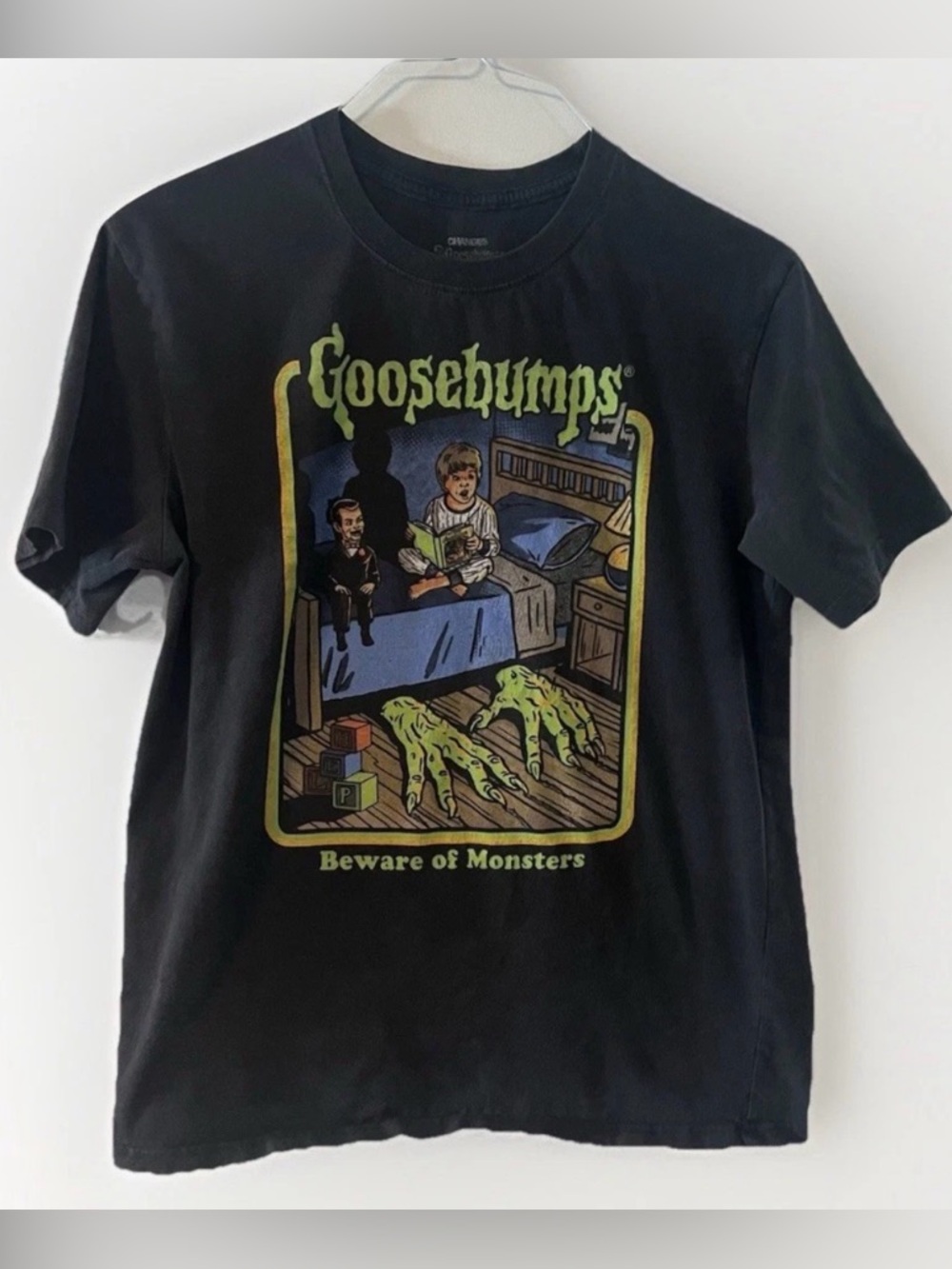 Goosebumps Kids' Black Graphic Tee - Beware of Monsters
